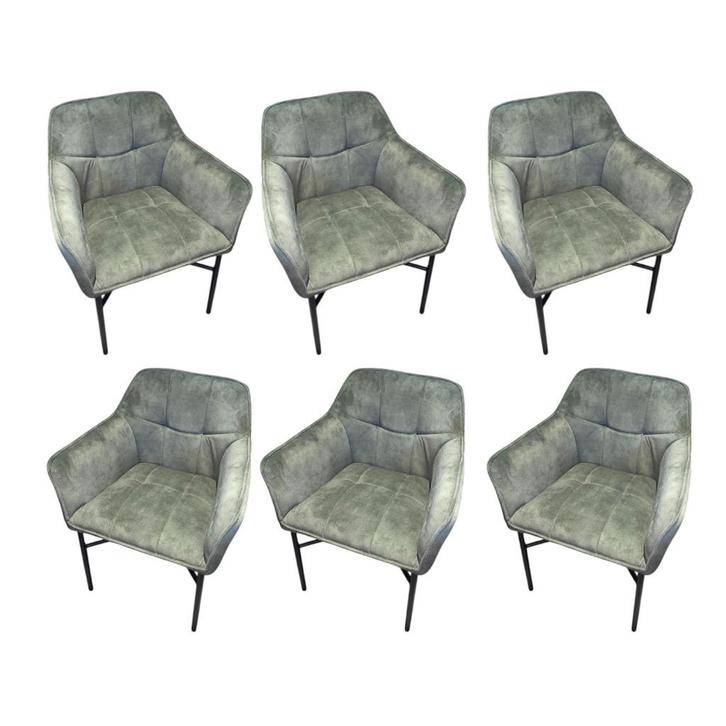Eetkamerstoel Noel Hunter set van 6, Huis en Inrichting, Stoelen, Zo goed als nieuw, Vijf, Zes of meer stoelen, Metaal, Stof, Overige kleuren