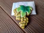 Mooie Vintage Tegel Woon Decoratie Druiven en Blad Keramiek, Verzenden
