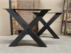 Stalen X Onderstel (2 stuks) - 72cm hoog, Huis en Inrichting, Tafelonderdelen, Ophalen, Tafelpoot, Gebruikt, Minder dan 50 cm