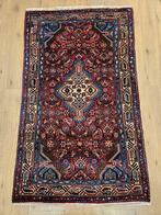Vintage handgeknoopt perzisch tapijt hamadan 125x75, Info@SlatsAntiek.nl, 100 tot 150 cm, Perzisch, Rechthoekig
