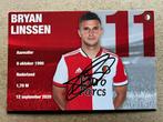 Feyenoord spelerskaart Linssen met handtekening, Ophalen of Verzenden, Zo goed als nieuw, Feyenoord, Spelerskaart