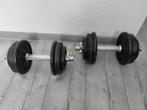 Metalen dumbbells 2x schijven van 1,25kg, 2kg en 2,5 kg, Ophalen, Gebruikt, Rug, Dumbbell