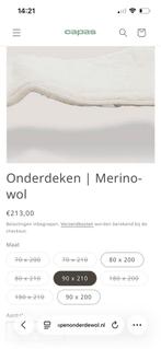 2 x CAPAS merino wol onderdeken, wol topper, Gebruikt, Eenpersoons, Wit, Ophalen of Verzenden