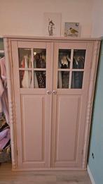 Roze Grenen Kast met Glasdeuren, Ophalen, Gebruikt, Met hangruimte, 50 tot 100 cm