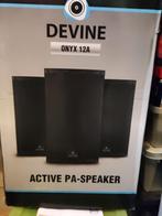Devine Onyx 12a active pa speakers, Audio, Tv en Foto, Luidsprekers, Ophalen, Zo goed als nieuw, Front, Rear of Stereo speakers