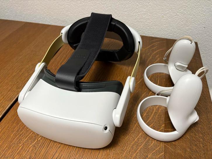 Oculus Quest 2 64GB + Kiwi Headstrap, Spelcomputers en Games, Virtual Reality, Gebruikt, Pc, VR-bril, Ophalen of Verzenden