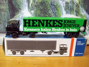 Lion Toys - Daf 2800 - Eurotrailer - Henkes Jenever  in doos beschikbaar voor biedingen