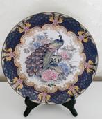 PRACHTIG VINTAGE JAPANS Porseleinen groot bord met Pauwen, Ophalen of Verzenden