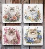 Pers Aquarel onderzetters met houder, Huis en Inrichting, Woonaccessoires | Onderzetters, Ophalen of Verzenden, Nieuw, Glas of Kopje