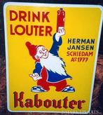 zoek oud reclame items louter kabouter jenever schiedam 1950, Verzamelen, Ophalen of Verzenden, Gebruikt, Reclamebord