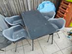 Gratis tuinset glazen tafel met 4 stoelen, Tuin en Terras, Ophalen, Gebruikt, Tuinset, Eettafel