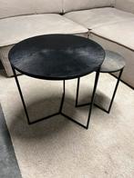 Solide metalen bijzet/salontafel, Huis en Inrichting, Tafels | Bijzettafels, Minder dan 55 cm, Metaal of Aluminium, Rond, Zo goed als nieuw