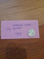 nederlands indie 1/4 gulden 1941, Postzegels en Munten, Zilver, Ophalen of Verzenden, Vóór koninkrijk, Losse munt