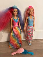 Twee Barbies met Kleurrijk Haar, Ophalen of Verzenden, Gebruikt, Barbie