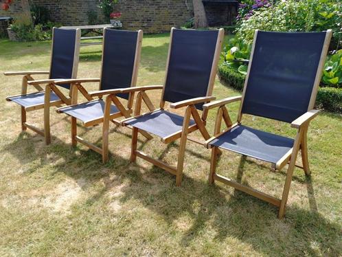 Tuinstoelen, Tuin en Terras, Tuinsets en Loungesets, Gebruikt, Tuinset, Hout, 4 zitplaatsen, Stoel, Ophalen