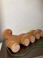 Vintage houten trekrups op 10 wielen, Ophalen of Verzenden