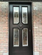 voordeur deur in meranti, Doe-het-zelf en Verbouw, 80 tot 100 cm, Gebruikt, Glas, Buitendeur