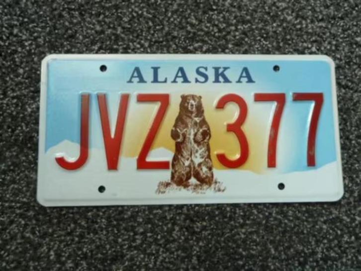 Kentekenplaat licenseplate Alaska Kodiak Bear 1 USA, Verzamelen, Automerken, Motoren en Formule 1, Gebruikt, Auto's, Verzenden
