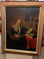 Antiek groot olieverf portret schilderij, Ophalen of Verzenden