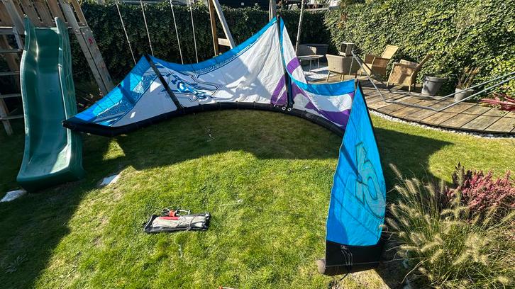F-One Bandit Kite + Monolith Bar 45cm, Watersport en Boten, Kitesurfen, Gebruikt, Bar, 8 m², Geen board, Ophalen