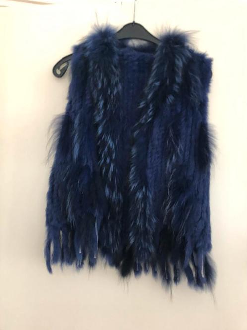 Bontbodywarmer konijn marmot, Kleding | Dames, Bodywarmers, Zo goed als nieuw, Maat 46/48 (XL) of groter, Paars, Ophalen of Verzenden