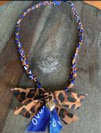 Bandana ketting panter/donker blauw, Sieraden, Tassen en Uiterlijk, Kettingen, Ophalen of Verzenden, Blauw, Overige materialen