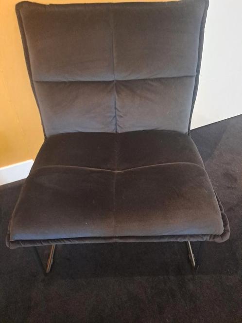 2 prachtige, zwart velvet fauteuils, Huis en Inrichting, Fauteuils, Zo goed als nieuw, Stof, 75 tot 100 cm, Ophalen
