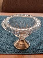 Antiek Kristal Suikercoupe/Bonbonschaaltje op Zilveren voet., Ophalen of Verzenden