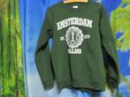 groene sweater met amsterdam holland tekst mt S, Groen, Gedragen, Ophalen of Verzenden, Maat 36 (S)