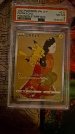 Pikachu Stamp Box 227/s-p PSA 8 pokemon kaart, Ophalen of Verzenden, Losse kaart, Zo goed als nieuw