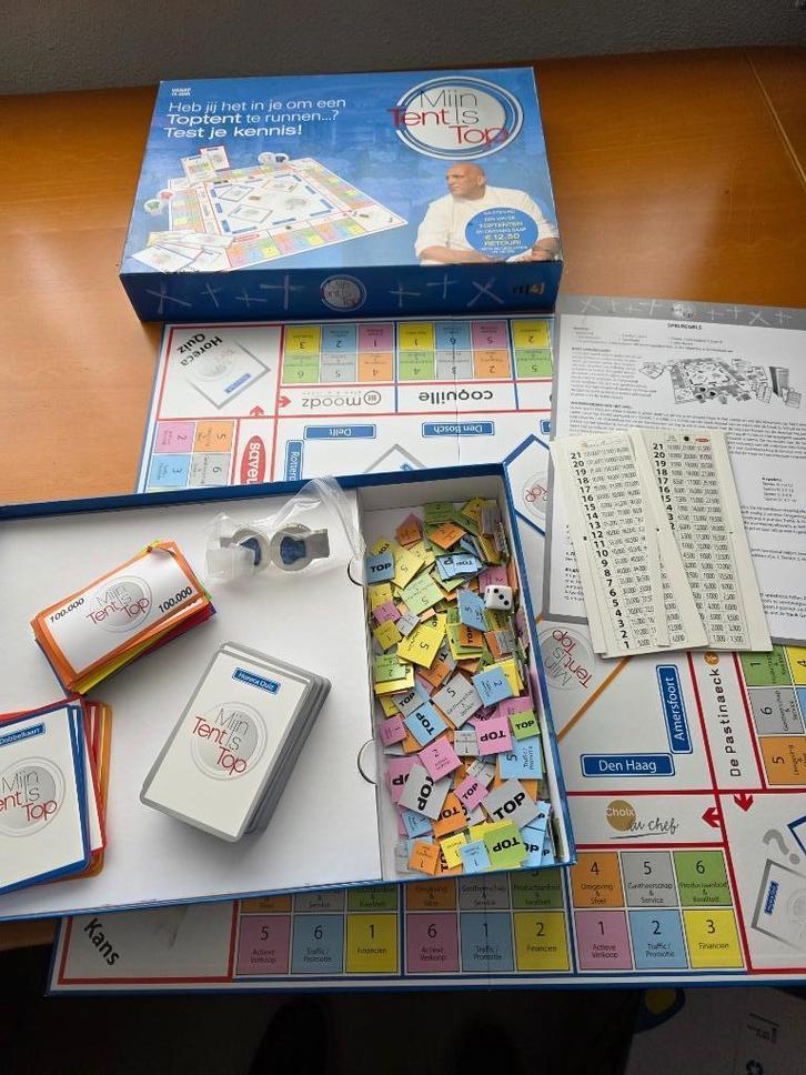 Herman den Blijker - Mijn Tent Is Top - het bordspel, Hobby en Vrije tijd, Gezelschapsspellen | Bordspellen, Zo goed als nieuw