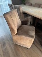 Eetkamerstoelen taupe bruin 8 stuks, Huis en Inrichting, Ophalen, Gebruikt, Bruin, Stof