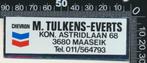 Sticker: Tulkens Everts - Chevron - Maaseik, Verzamelen, Ophalen of Verzenden, Zo goed als nieuw, Auto of Motor