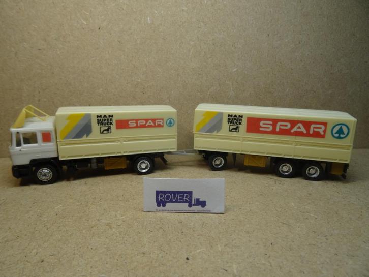 HERPA 1:87, MAN "Huif-Combi " SPAR ", Zie Foto`s, Hobby en Vrije tijd, Modelauto's | 1:87, Zo goed als nieuw, Bus of Vrachtwagen