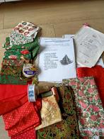 15 x Kerst stoffen met naaigaren, lint en gratis patronen, 120 cm of meer, Ophalen of Verzenden, Zo goed als nieuw, Katoen