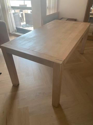 White washed eikenhouten eettafel beschikbaar voor biedingen