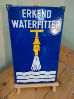 Origineel emaille bord waterfitter., Verzamelen, Merken en Reclamevoorwerpen, Ophalen of Verzenden, Zo goed als nieuw, Reclamebord
