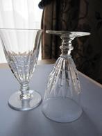 Twee mooie kristal portoglazen - geslepen fries, Verzenden