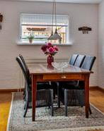 Massieve houten eettafel, uitschuifbaar, Huis en Inrichting, 200 cm of meer, Zo goed als nieuw, Vijf personen of meer, Kersenhout