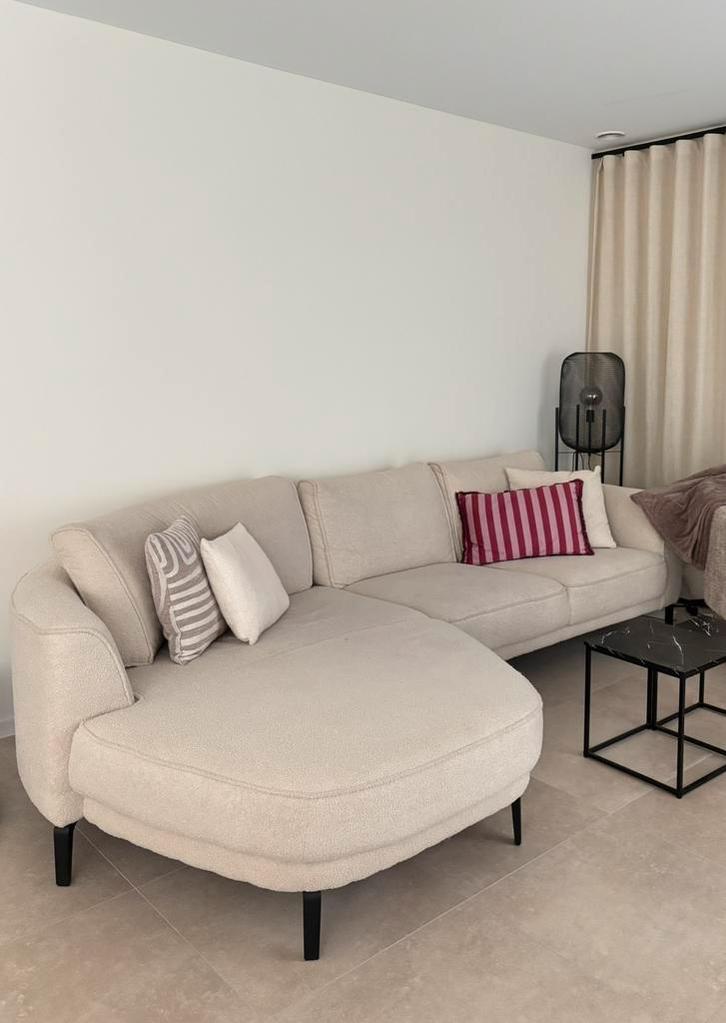 Hoekbank Beige, Huis en Inrichting, Banken | Sofa's en Chaises Longues, Gebruikt, Driepersoons, 250 tot 300 cm, 150 cm of meer