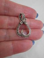 Zilveren vintage hanger met markasiet nr.969, Verzenden, Zo goed als nieuw, Zilver, Zilver