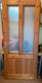 2 Grenenhouten opdekdeuren linksdraaiend 93x210, Doe-het-zelf en Verbouw, Deuren en Horren, Ophalen, Gebruikt, 80 tot 100 cm, Binnendeur