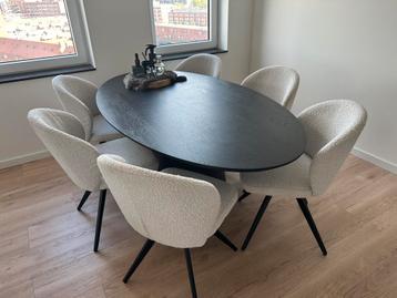 Zen Lifestyle eetkamerstoelen bouclé – draaibaar per 2 of 6 beschikbaar voor biedingen