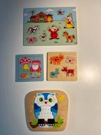 4 houten puzzels, Ophalen of Verzenden, Zo goed als nieuw, Van hout, Minder dan 10 stukjes