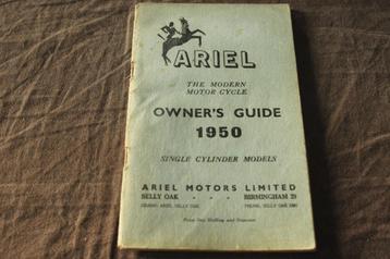 Ariel 1950 singles motorcycle owner's guide VH NH VG NG VB beschikbaar voor biedingen