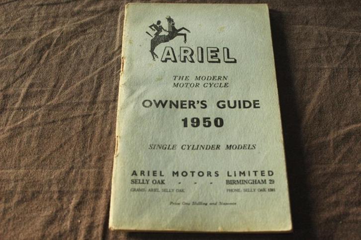 Ariel 1950 singles motorcycle owner's guide VH NH VG NG VB, Motoren, Handleidingen en Instructieboekjes, Overige merken, Ophalen of Verzenden