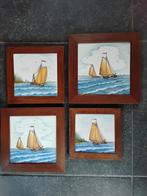 4x tegel in lijst, Antiek en Kunst, Ophalen of Verzenden