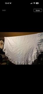 Vintage Wit Tafelkleed met Borduurwerk, Huis en Inrichting, Tafelkleden, Ophalen, Gebruikt, Ovaal, Binnen