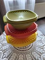 Tuperware 3 zonnedeksel schalen, Ophalen, Gebruikt, Groen, Schaal