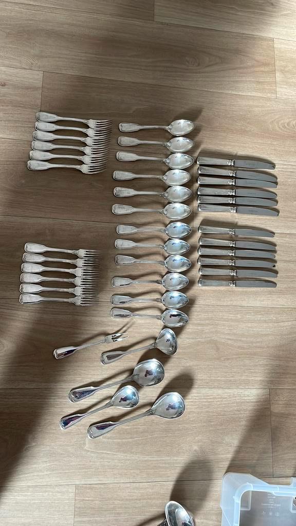 Verzilverd bestek Robbe & Berking Alt Faden 150, Huis en Inrichting, Keuken | Bestek, Zo goed als nieuw, Zilver, Ophalen of Verzenden